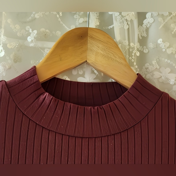 Shein Women's Burgundy Ribbed Maxi Dress NWB  Lg - Picture 9 of 11